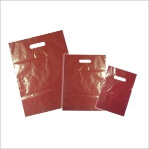 Bolsas de plástico troquelada burdeos | varios tamaños